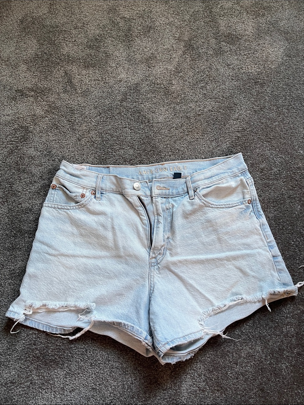 American Eagle Outfitters Light Blue Distressed Denim Cutoff Shorts 8
